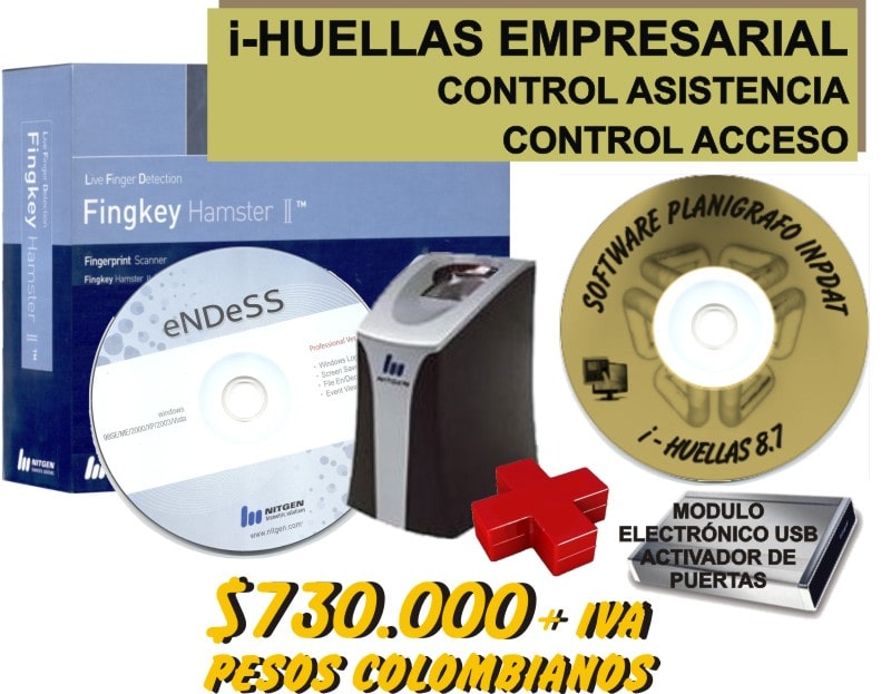 Contenido del Control Biométrico de Acceso y Asistencia i-Huellas Empresarial
