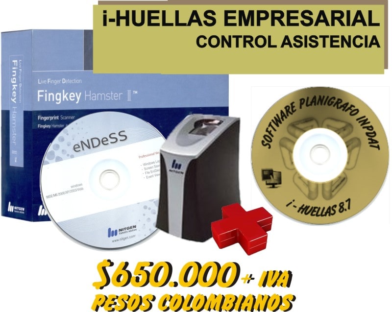 Contenido del Control Biométrico de Asistencia i-Huellas Empresarial